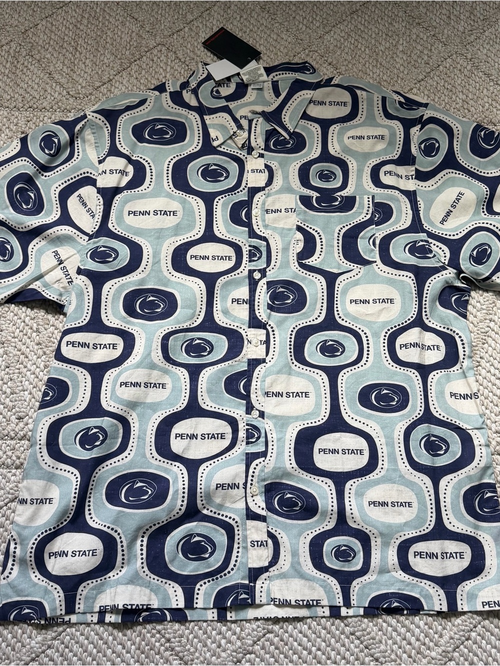 NWT Penn State Nittany Lions Wes & Willy Cabana Button Shirt Mens XXXL NCAA